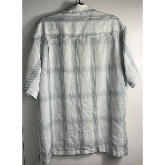 David Taylor Luxury Microfiber L Short Sleeve 2000s Y2K Casual Button Down - Picture 2 of 5